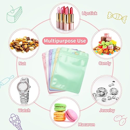 Miniatura 7 de Zonon 120 bolsas resellables para pequeñas empresas de 4 x 6 pulgadas, bolsa sellable para embalaje, bonita bolsa de plástico con ventana