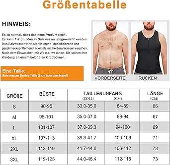 Gotoly Men's Neoprene Shapewear Compression Shirt Vest Slimming Body Shaper Training Vest Sauna Sports Sweat Muscles, Black