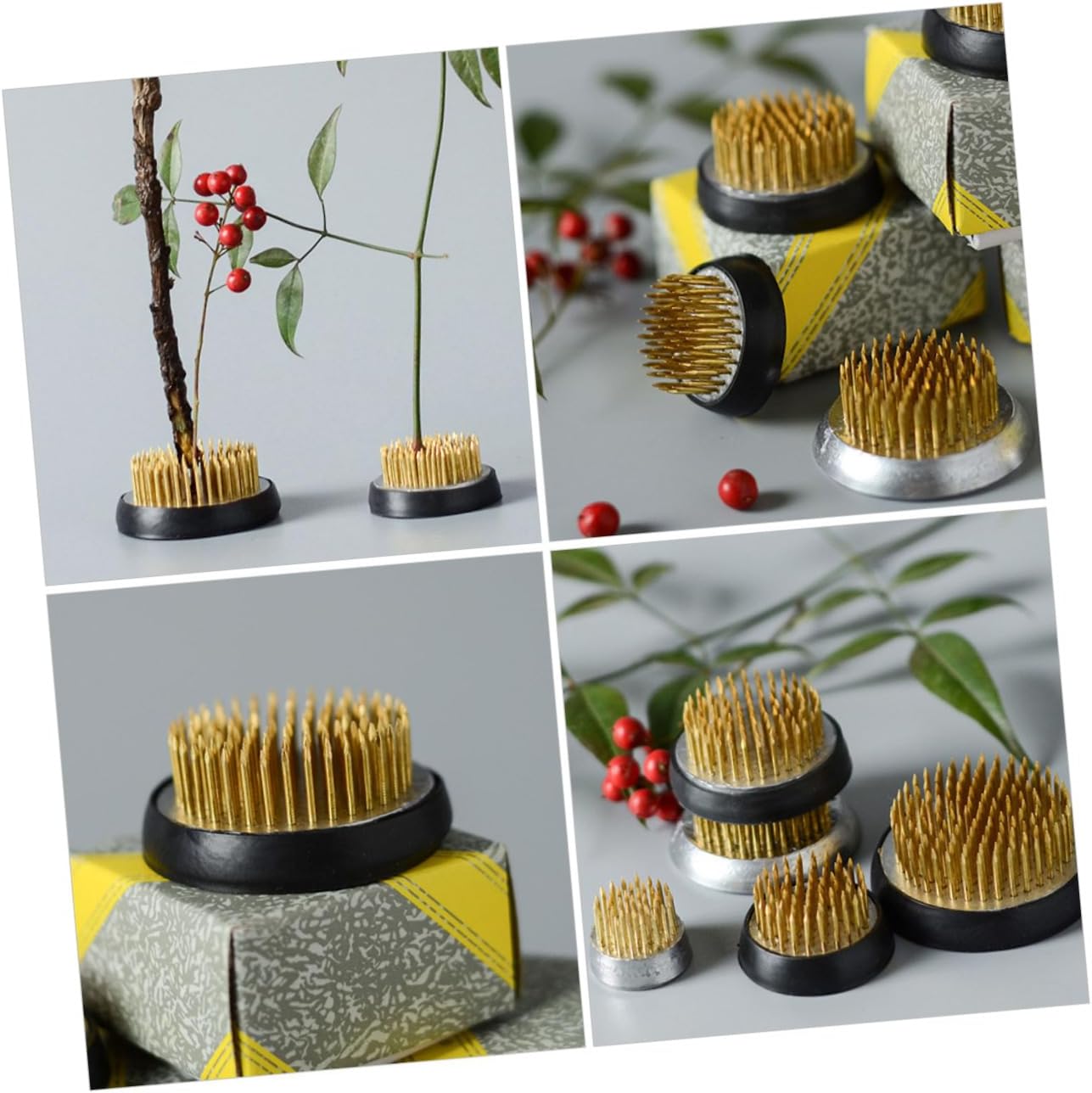 KONTONTY 3Pcs Floral Arrangement Holder with Needles Flower Frog for Flower Arranging Base for Chic Centerpieces for Home Decoration
