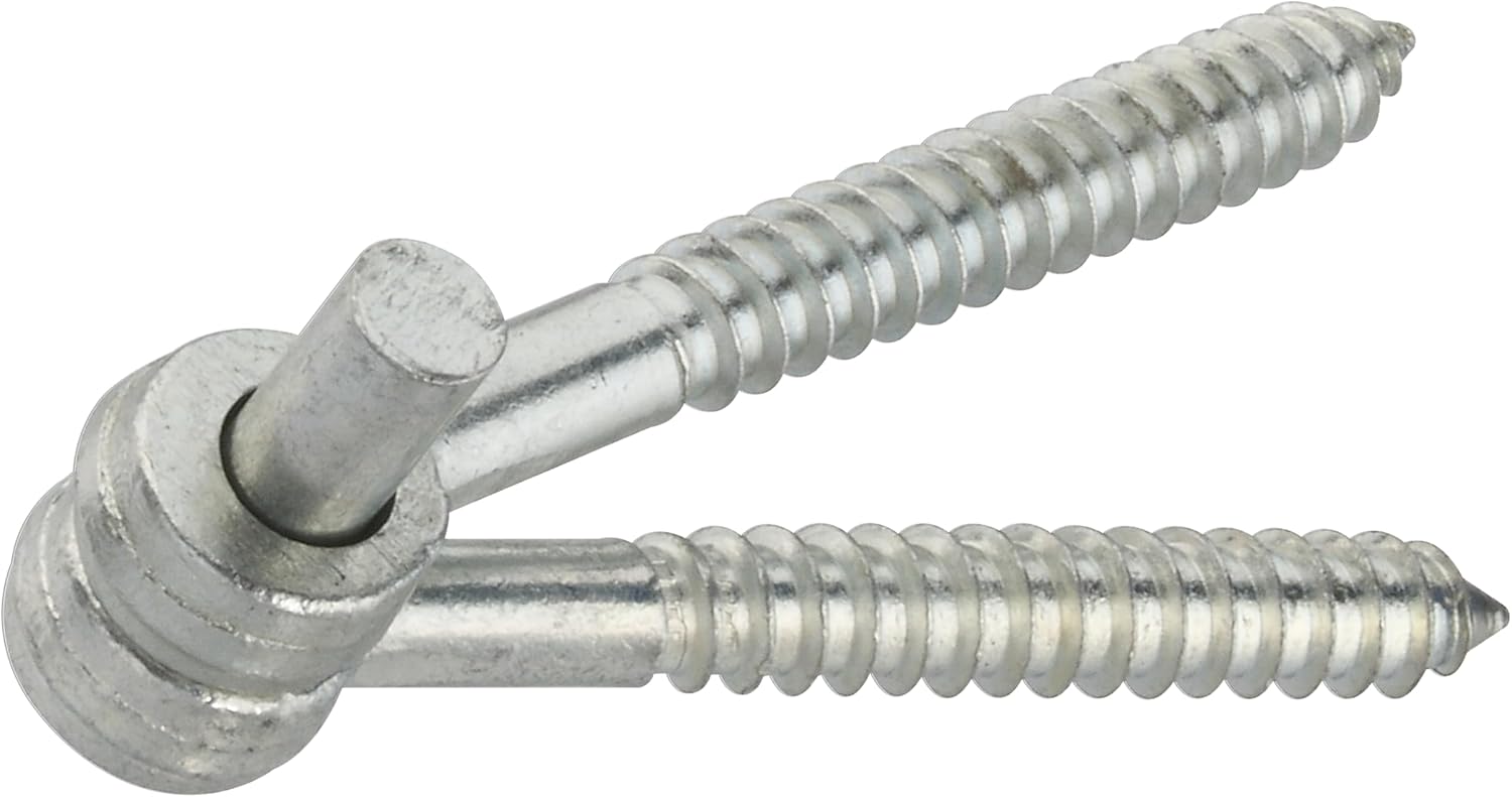 National Hardware N131-136 Screw Hook & Eye Hinges in Zinc Plated, 1/2" x 4", 2