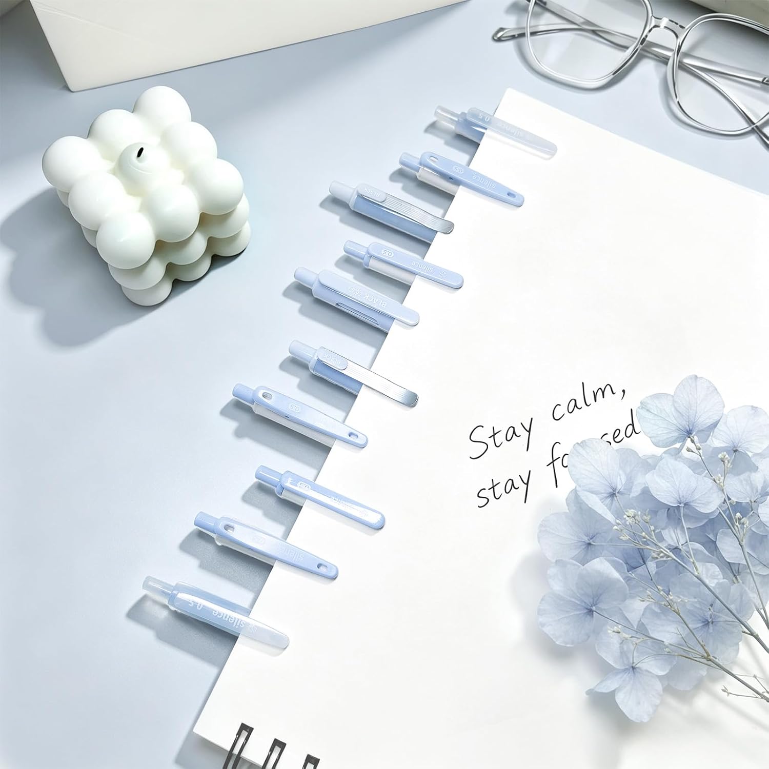10PCs Pastel Gel Ink Pen Set,Retractable Black Ink Pens 0.5mm Fine Point image 4