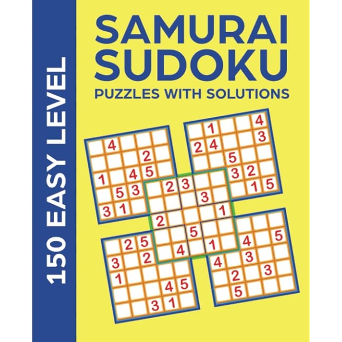 Buy SAMURAI SUDOKU PUZZLES WITH SOLUTIONS 150 EASY LEVEL (Samurai