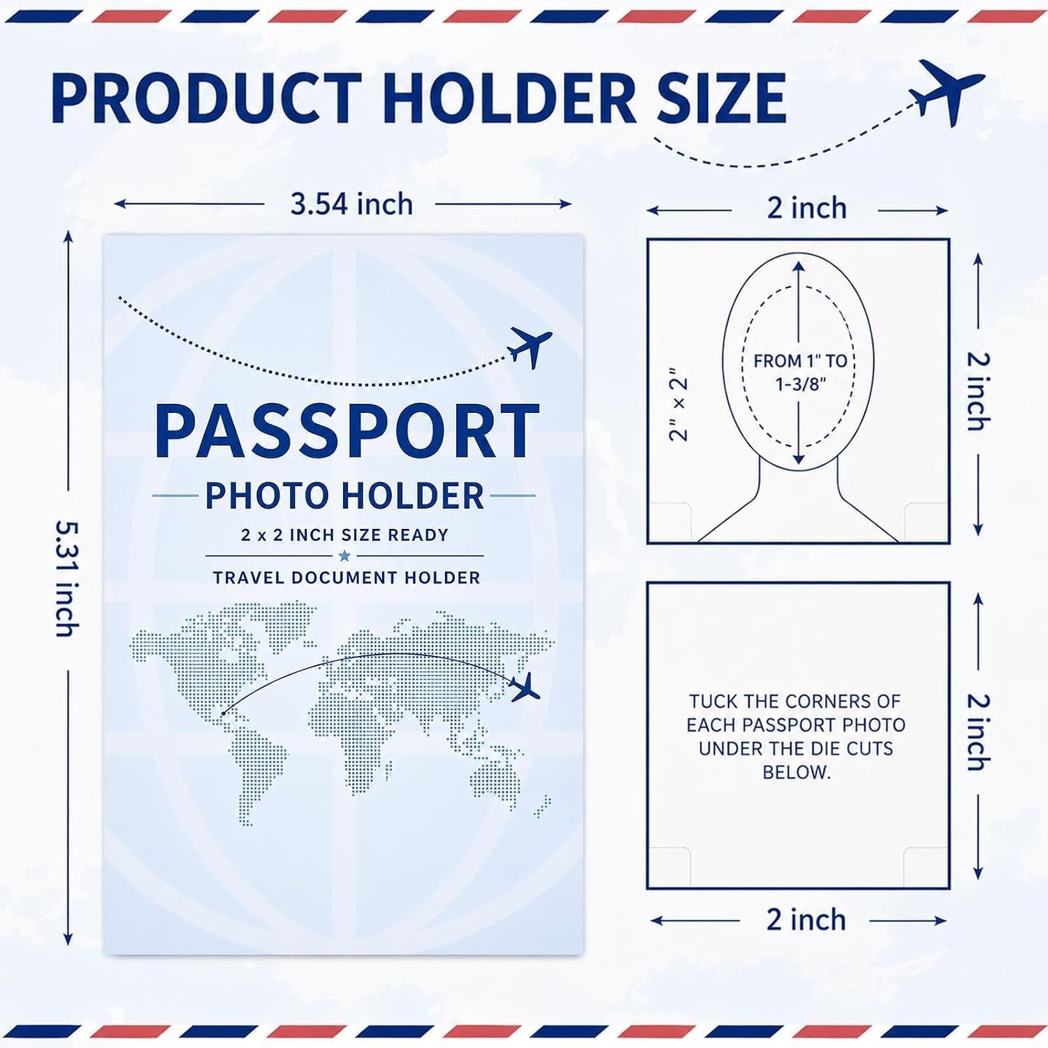 chiazllta 200 Pcs Thick Passport Photo Holder Folders for 2 x 2 Print