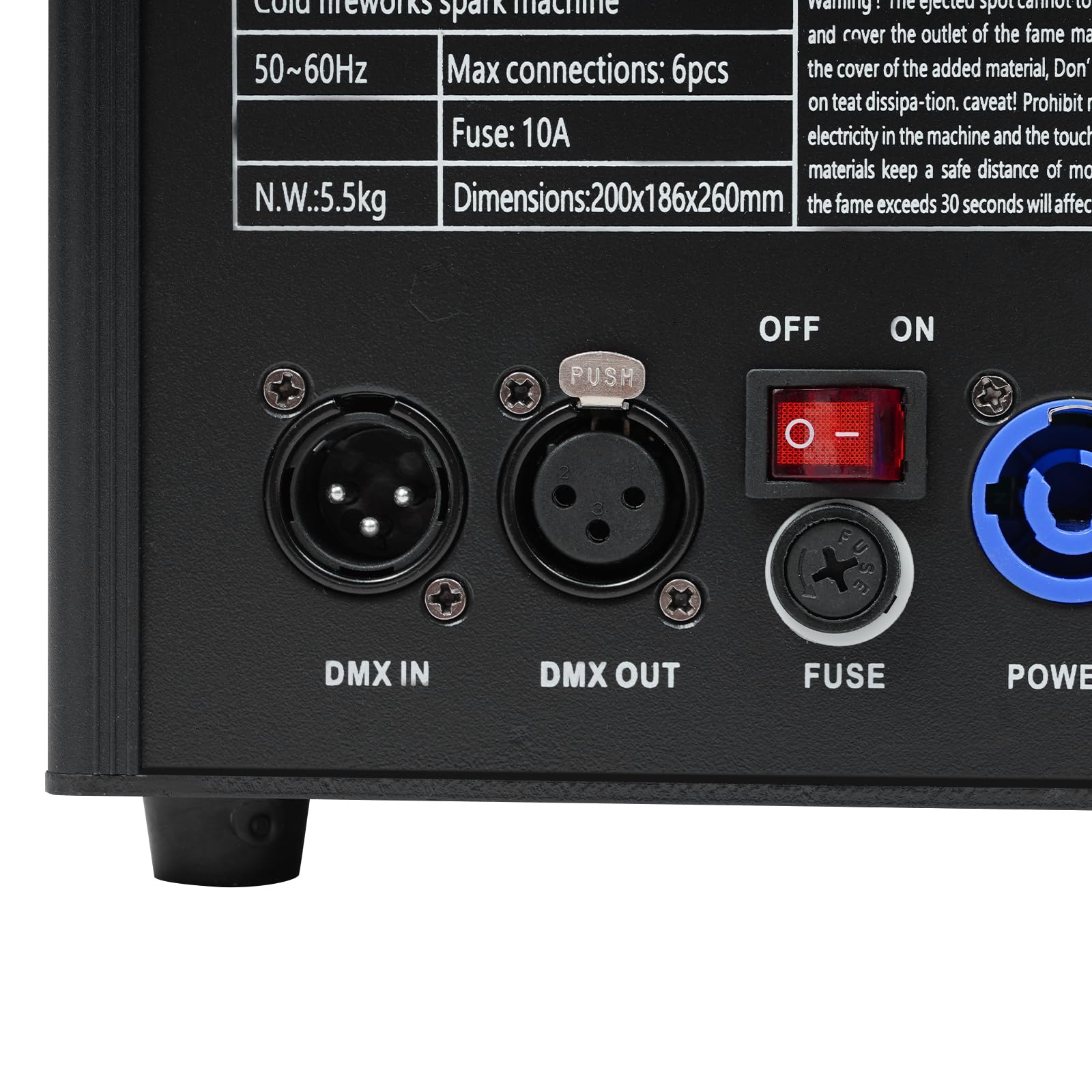 Pyrotechnikmaschinen,DMX Sparkular Funkenmaschine Feuerwerk Bühnen Fernbedienung Professionelle DJ-Ausrüstung mit LCD-Display,Injektionshöhe bis 3m 220V 750W mit Flightcase