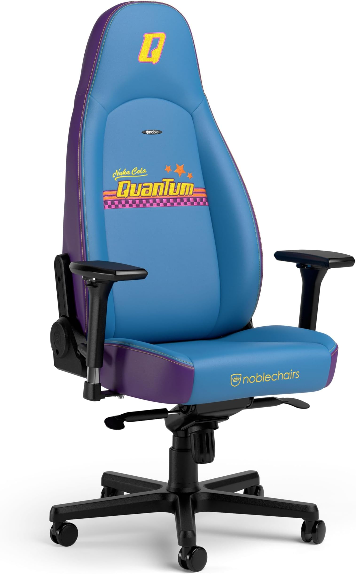 Noblechairs Icon Nuka-Cola Quantum Edition High-Tech PU Leather Gaming Chair - 150kg Load Capacity, Luminescent Back, 4D Armrests, Adjustable Backrest