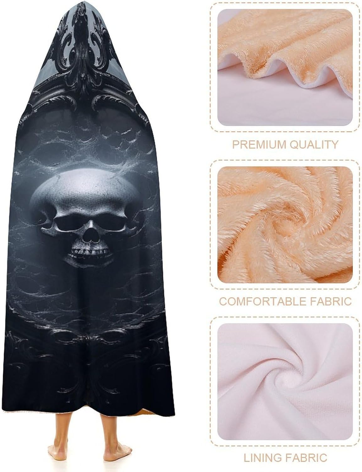 Ghost in Mirror Hooded Blanket Cozy And Functional,Wearable Blanket Hoodie for Women Men,Blanket Poncho Presents40 x50