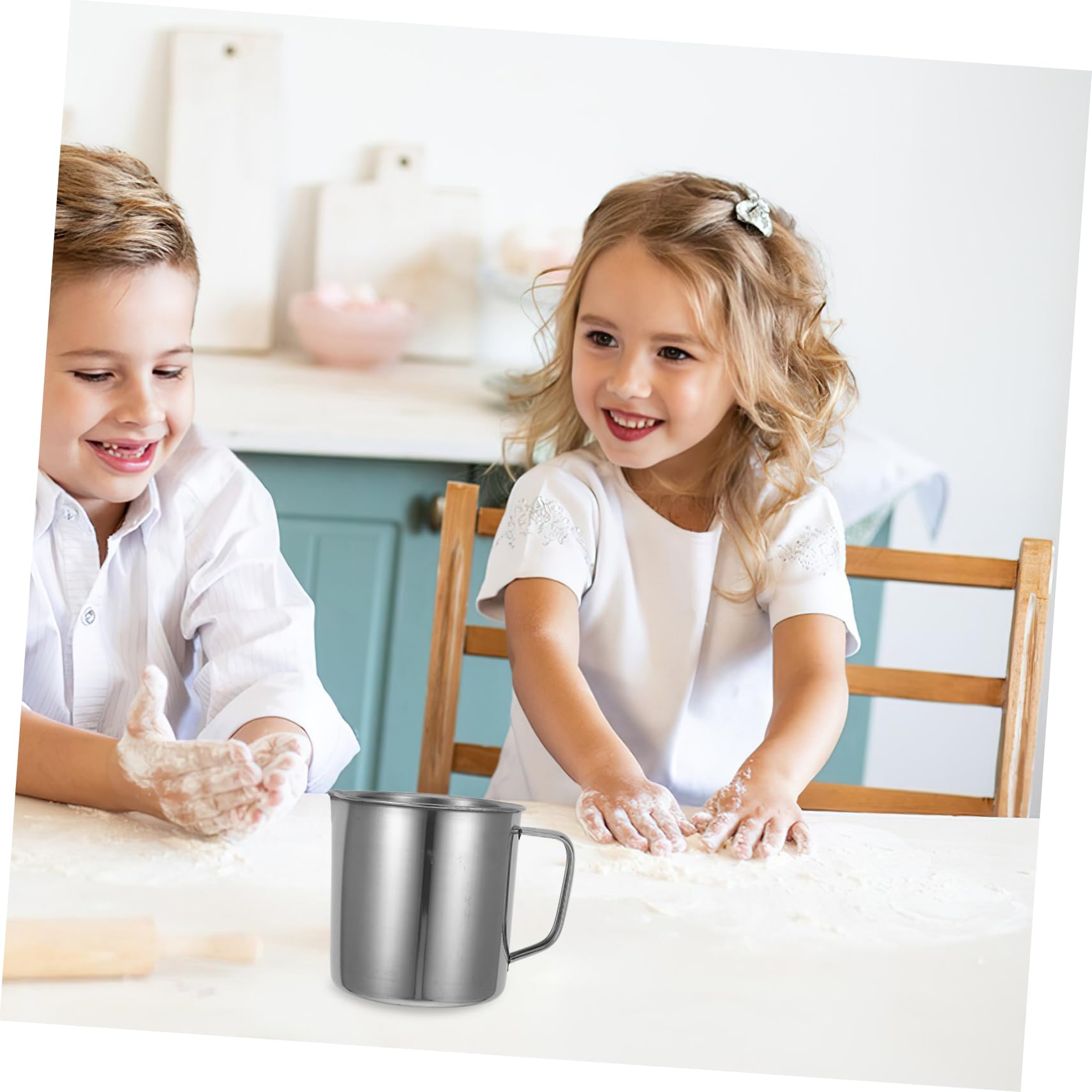 CHILDWEET 2 Pezzi Misurino da Cucina in Acciaio Inox 500ml e 1000ml, Scala Chiara e Misurazioni Precise, per Laboratorio e Barbecue