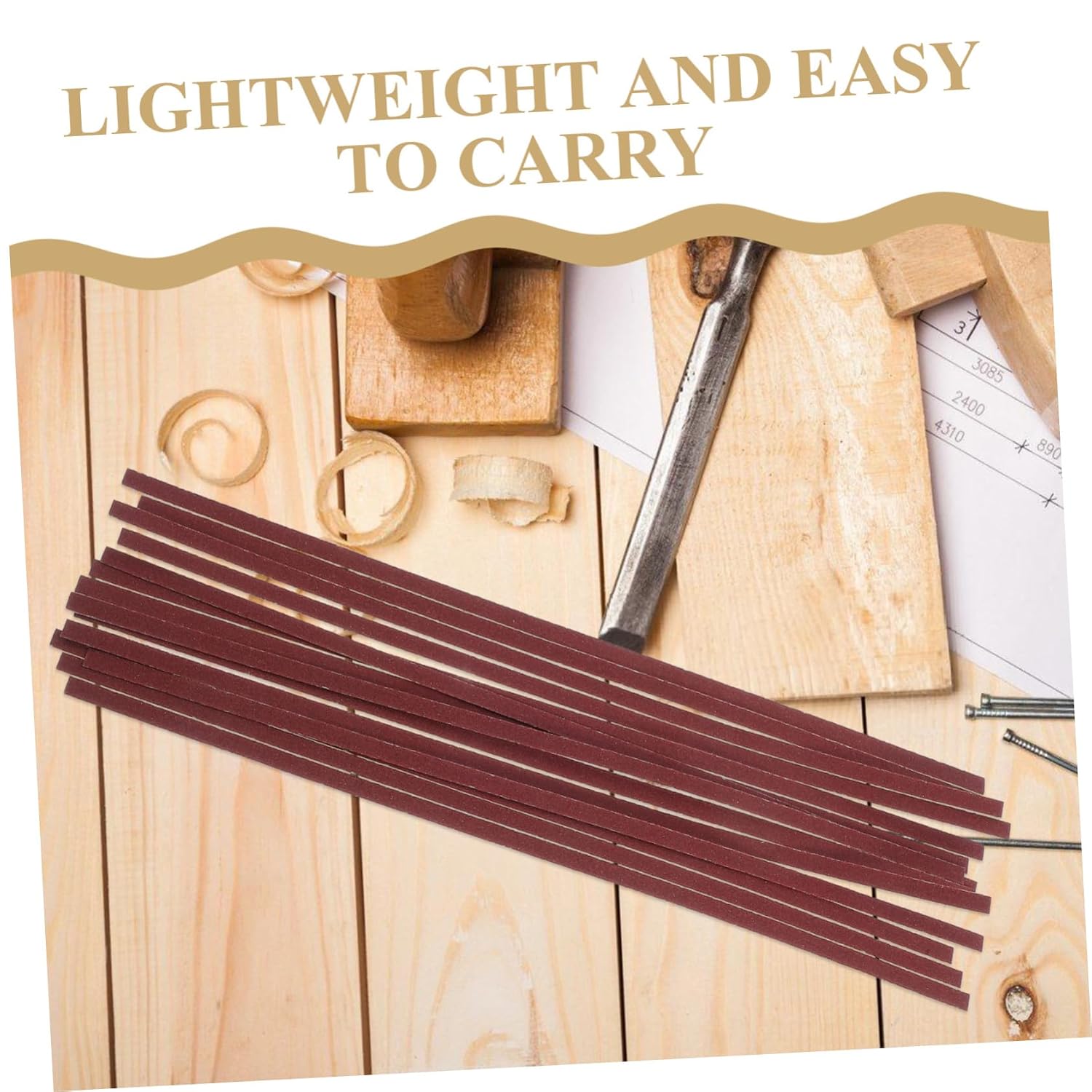 Cabilock 100pcs Self-adhensive Grit Sandpaper Rolls Sandpaper Stripes Perfect for Woodturning Projects