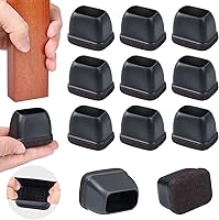 Vista 1 de Ezprotekt 16 piezas de protectores de patas de silla de silicona rectangulares, cubiertas de patas de muebles de fieltro rectangulares negras