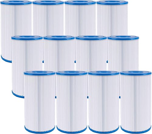 Filtro de piscina tipo A o C compatible con Intex 29000E  59900E, Summer Waves sobre el suelo, filtros de piscina fáciles de instalar, paquete de 12