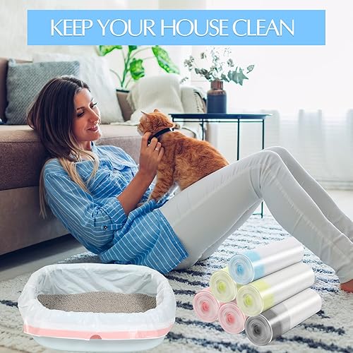 Miniatura 6 de Jutom 56 bolsas de arena para gatos de 31 x 18 pulgadas, grandes y gruesas, con agujeros, cordón y suministros para mascotas