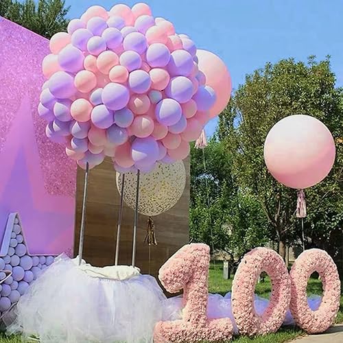 Miniatura 6 de Moukiween Globos morados de 12 pulgadas, 70 globos de color morado claro para bodas, baby shower, cumpleaños, Halloween, Navidad, fiestas