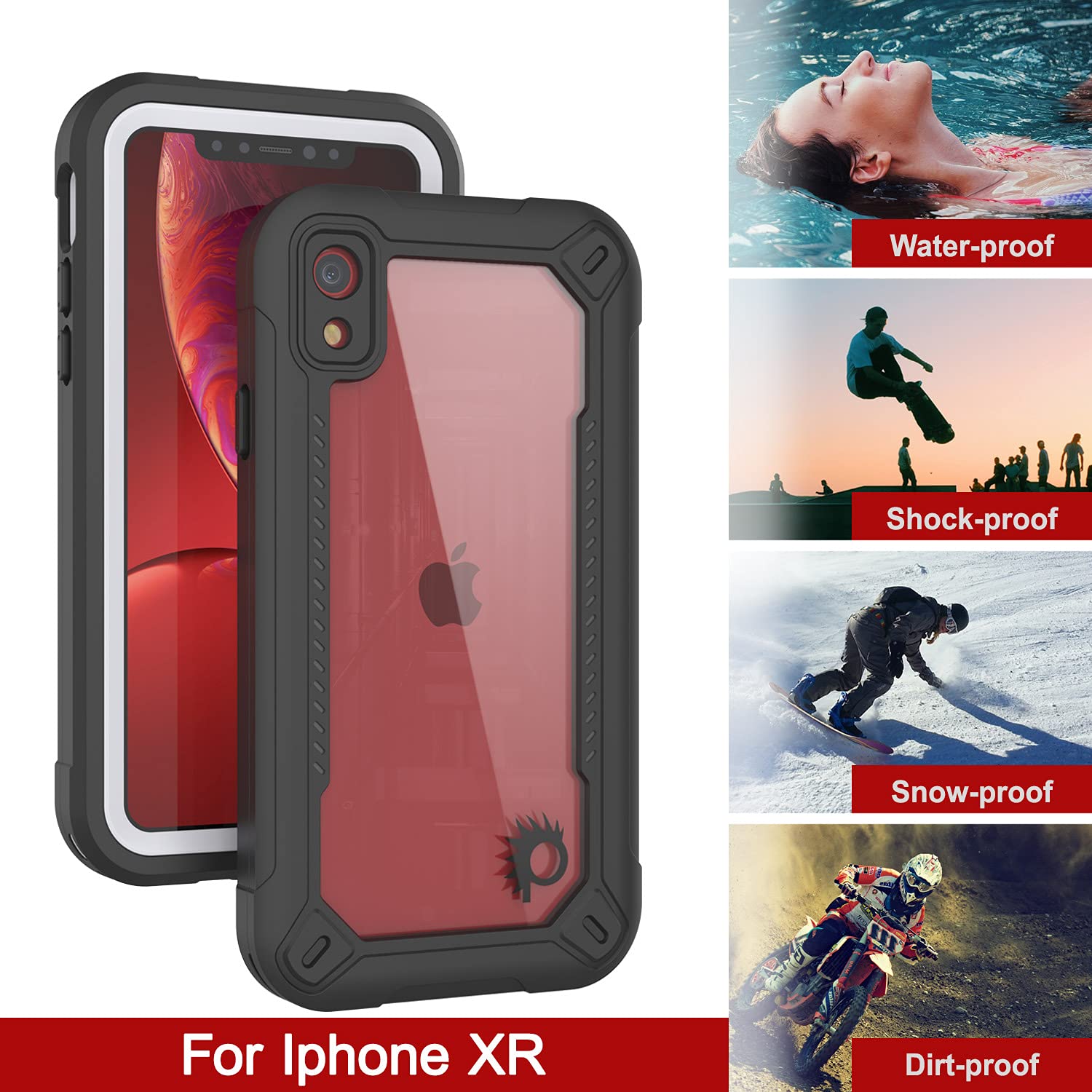 Punkcase Maximus Custodia Impermeabile IP68 Per IPhone XR – Sottile, Antiurto, Con Protezione Schermo Inclusa