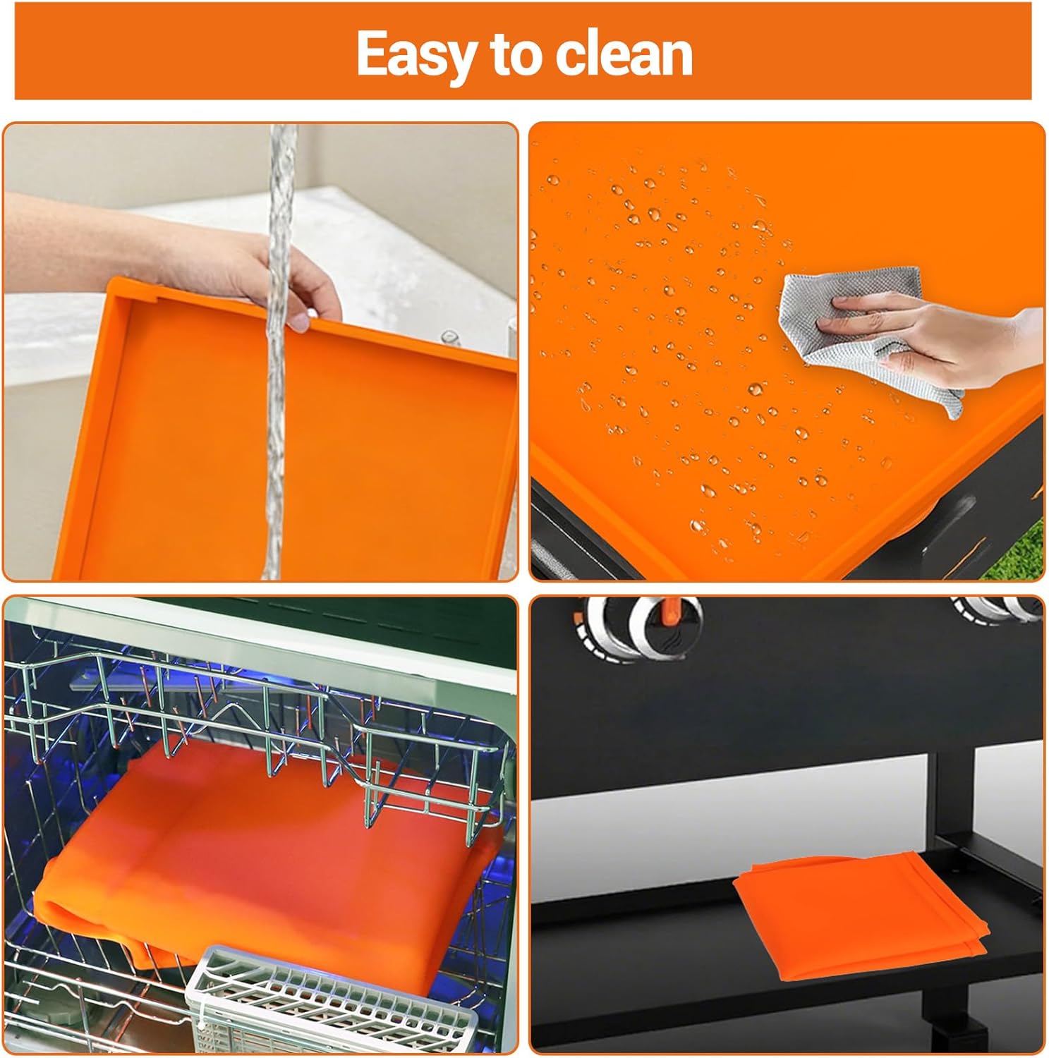 36-Inch Heavy-Duty Silicone Grill Cover - Waterproof, Oil-Resistant, Dirt-Proof with 16-Inch Accessory Lid for Outdoor BBQ Protection