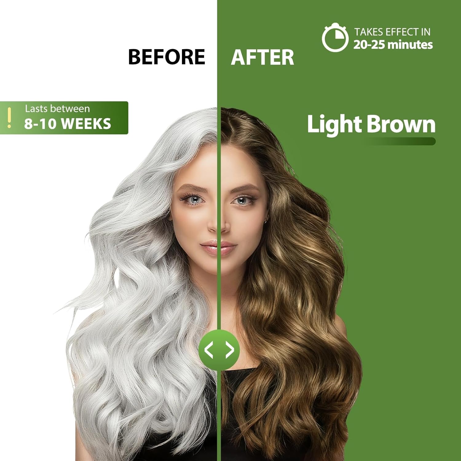 Light Brown Hair Dye Shampoo for 100% Gray Coverage - 3 IN 1 Hair Color Shampoo with Argan Oil & Ginseng, Ammonia & Paraben Free, Long Lasting Semi-Permanent Natural Color for Women & Men - Image 2