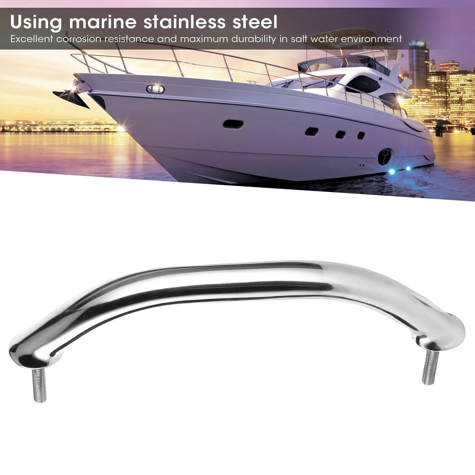 Corrimano per Barche per Ponte di Portello, Maniglia per Guida Ovale Maniglia Marine Grab Maniglione in Acciaio Inossidabile per Porta Attrezzatura per Barca Marine Yacht RV(300mm)