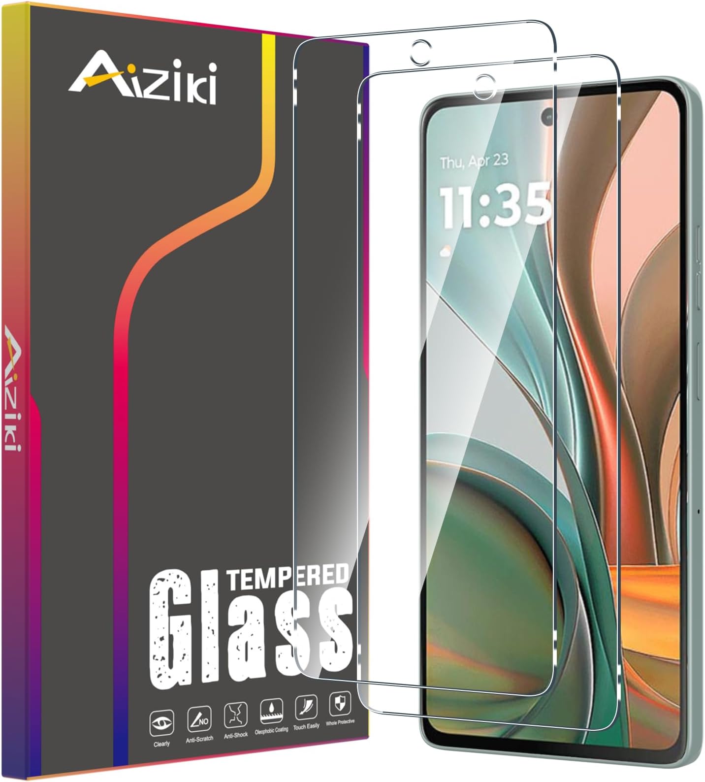 (2 Pack Designed for Moto G75 5G Screen Protector, 9H Hardness Tempered Glass, Ultra Resistant, Shatterproof, Scratch-Resistant, Bubble Free for Moto G75 Tempered Glass, Case Friendly