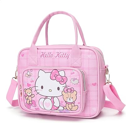 Cute Crossbody Bags, Cartoon PU Leather Handbag, Adjustable Zipper Shoulder Bag, Lovely Gift for Her