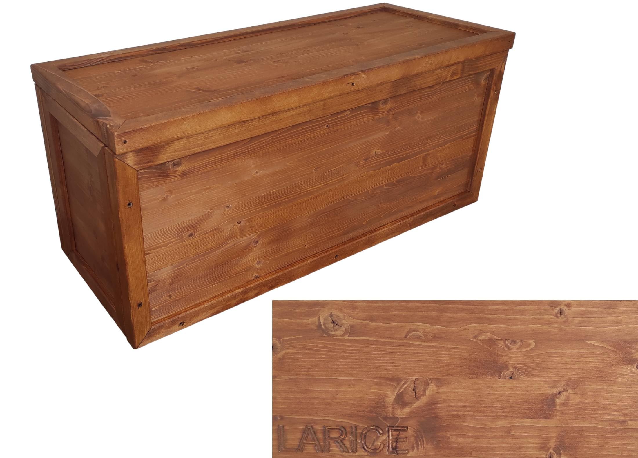 TOTAL WOOD 2012, Arcón de Madera Natural Impregnada, Modelo Samuel, Organizador con Marcos Reforzados para Interiores y Exteriores (150x40x45, Alerce)