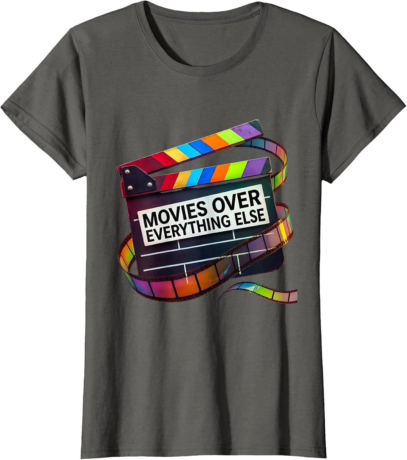 Movies Over Everything Bold Graphic Design T-Shirt