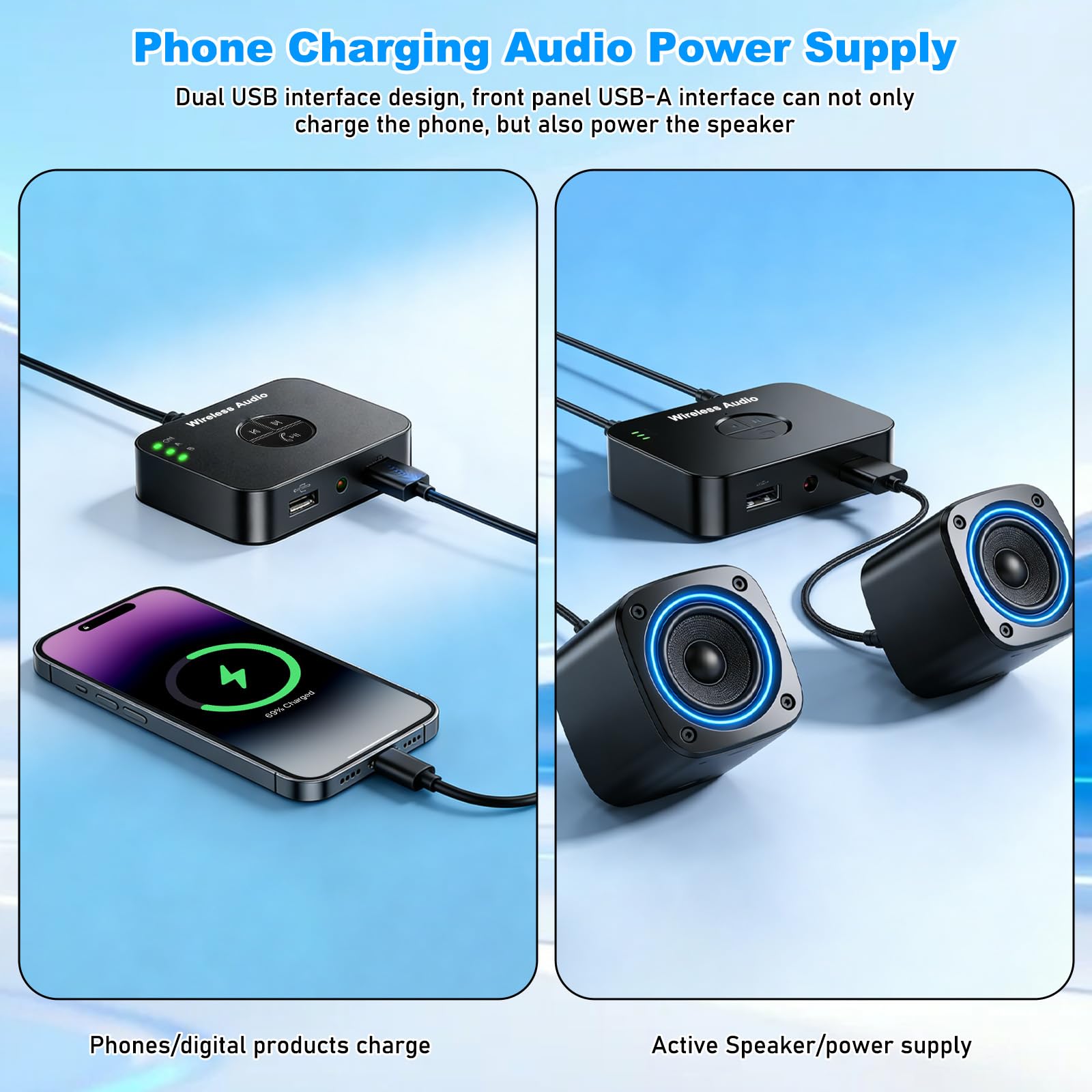 Adattatore Bluetooth impianto stereo: adattatore audio Blue Tooth 6.0, trasmettitore Bluetooth ricevitore con cavo AUX da 3,5 mm, adattatore Aux Blue Tooth con telecomando, trasmettitore audio