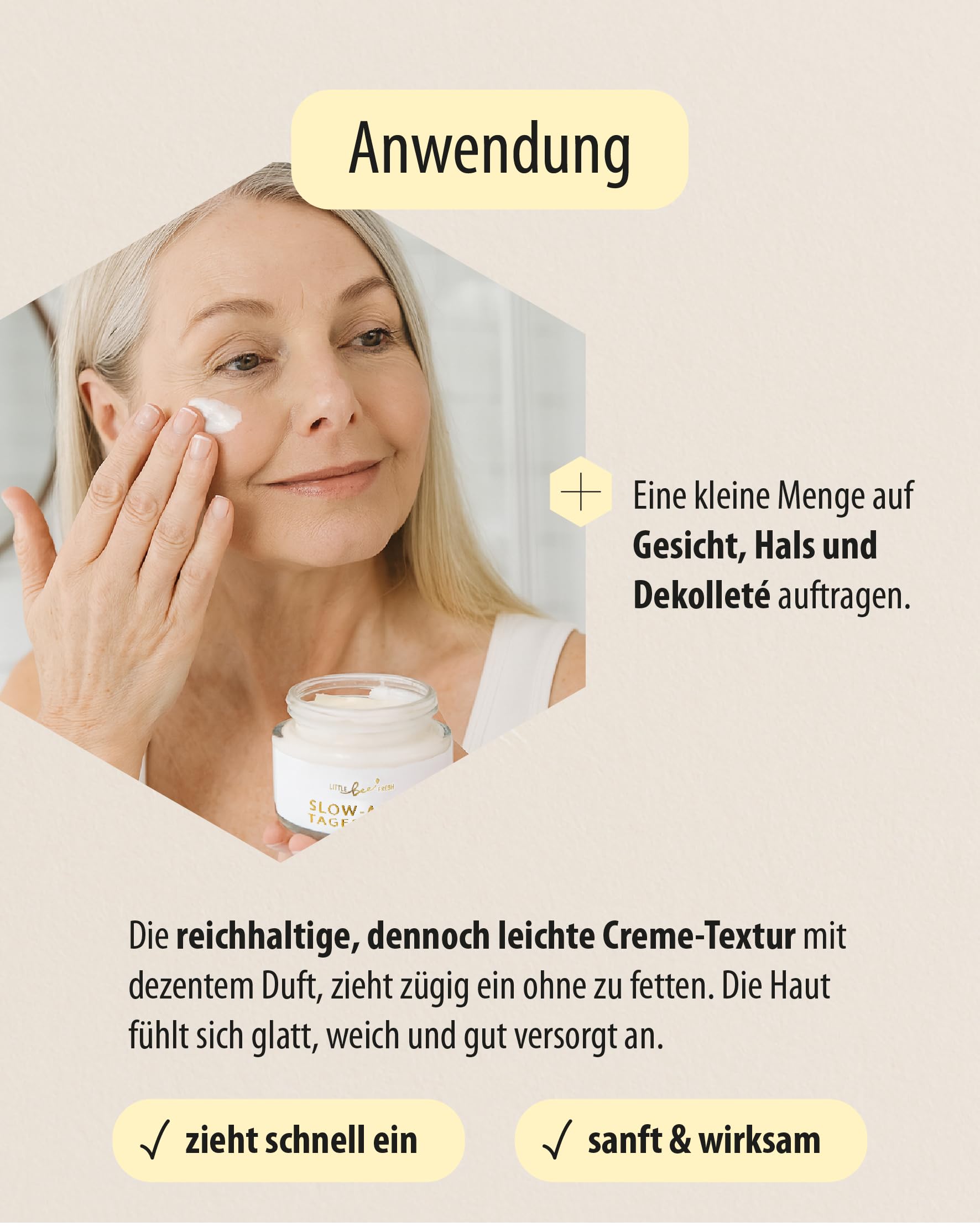 little bee fresh Bienengift Tagescreme Spar-Set (3x) Anti-Aging | bei Falten & reifer Haut mit Hyaluron, Arganöl & Shea Butter | hochdosierte Slow-Aging Bienengift Creme | 100% Imkerqualität