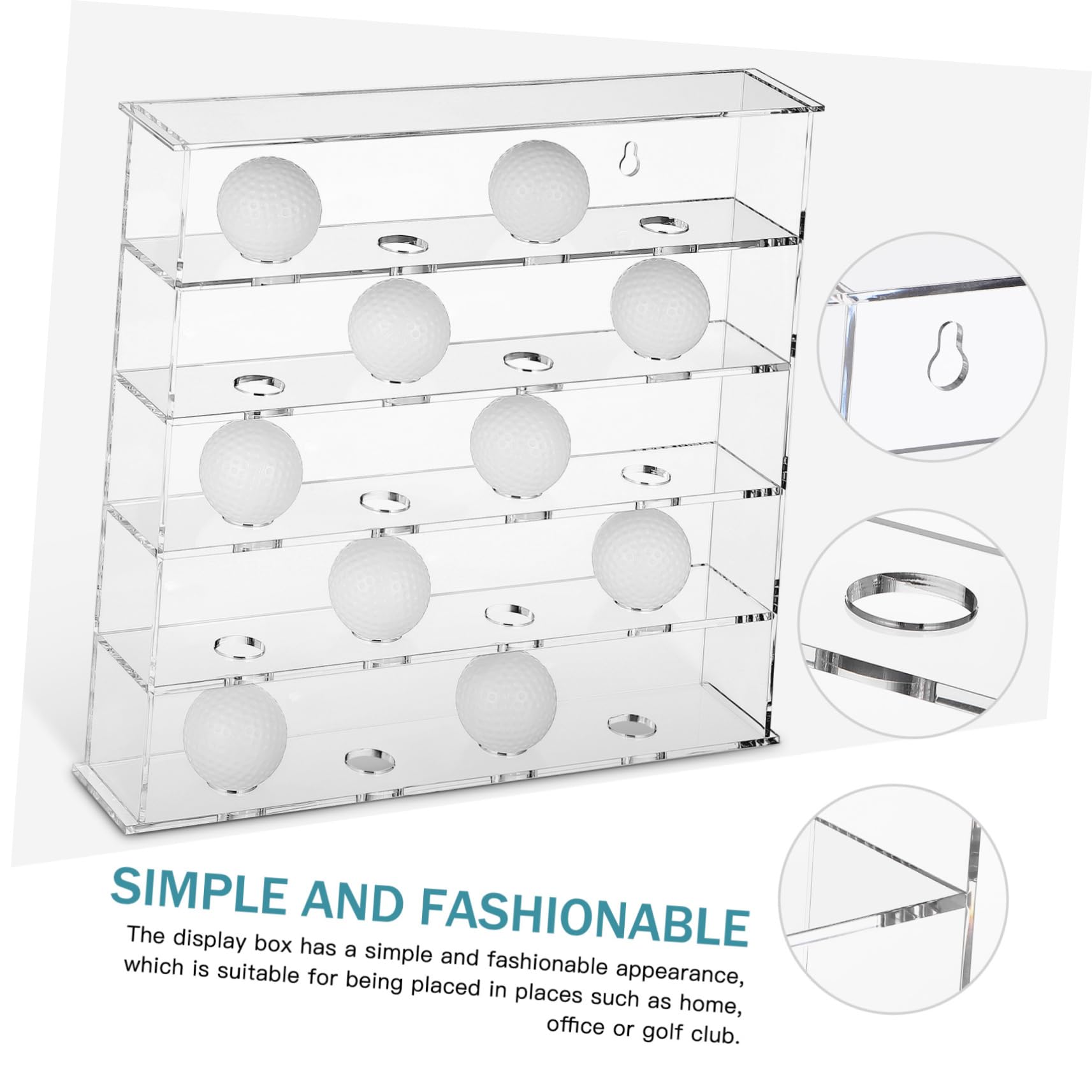 WOONEKY Vitrina de Acrílico para Balones de Golf Soporte de Pared