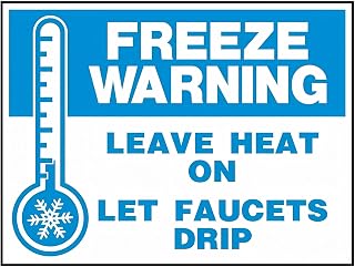 Yard Sign - Freeze Warning, 8"x12" Tin Metal Safety Caution Sign, Indoor Outdoor Weatherproof Sign, Winter Alert Sign
