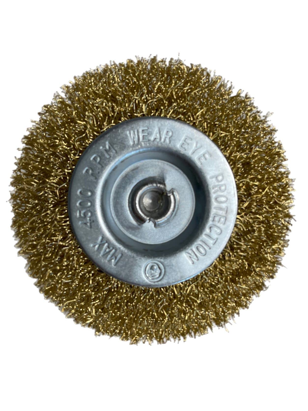 Cepillos de disco de 100 mm de alambre, ondulado, cónico, con vástago, 24 unidades