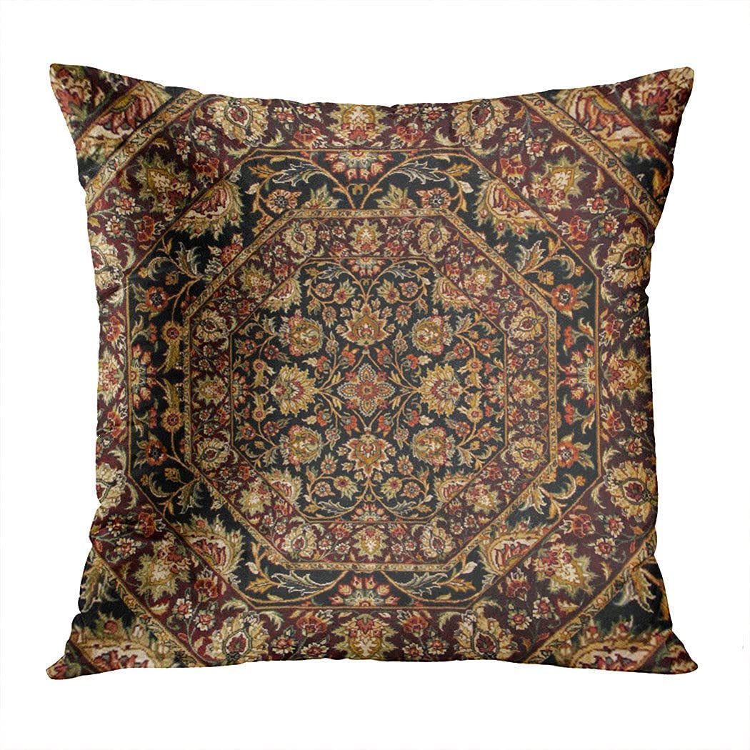 Gygarden Throw Pillow Cover Tribal Tapestry Brown Hues Cute Cushion Case Home Office Sofa Hidden Zipper Pillowcase 24x24 Inches, 24inchx 24inch