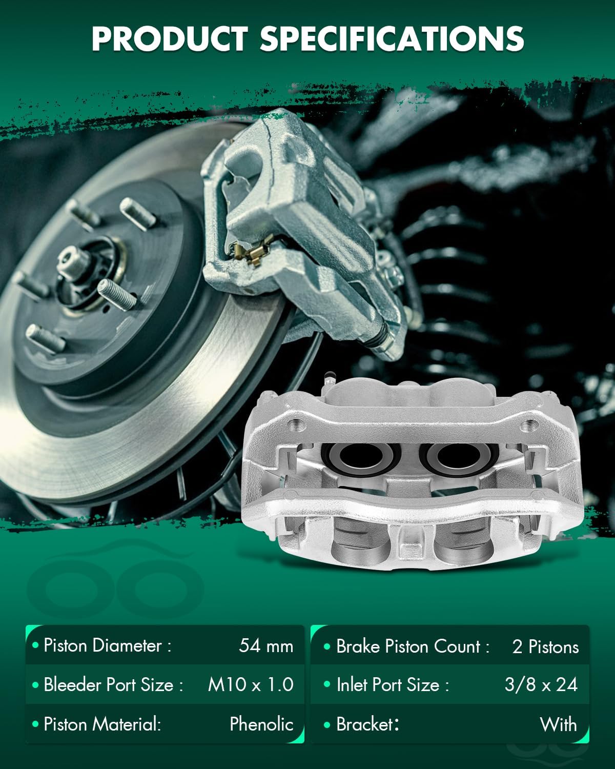 SCITOO Front Right Brake Caliper With Bracket 18B5404 Compatible For Ford For F-150 2012-2016, For Ford For Lobo 2011-2013