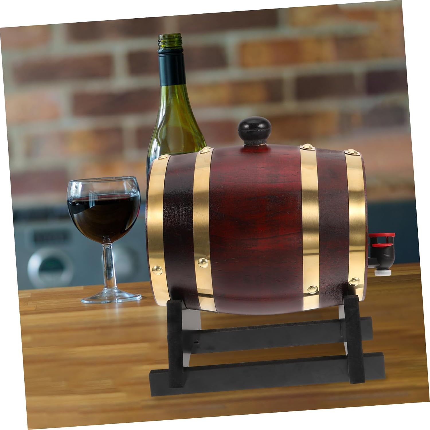 LIFKOME 1set Wooden Wine Bar Wine Dispenser Beer Bucket Drink Dispenser Wooden Beer Barrel for Exhibitions Aging
