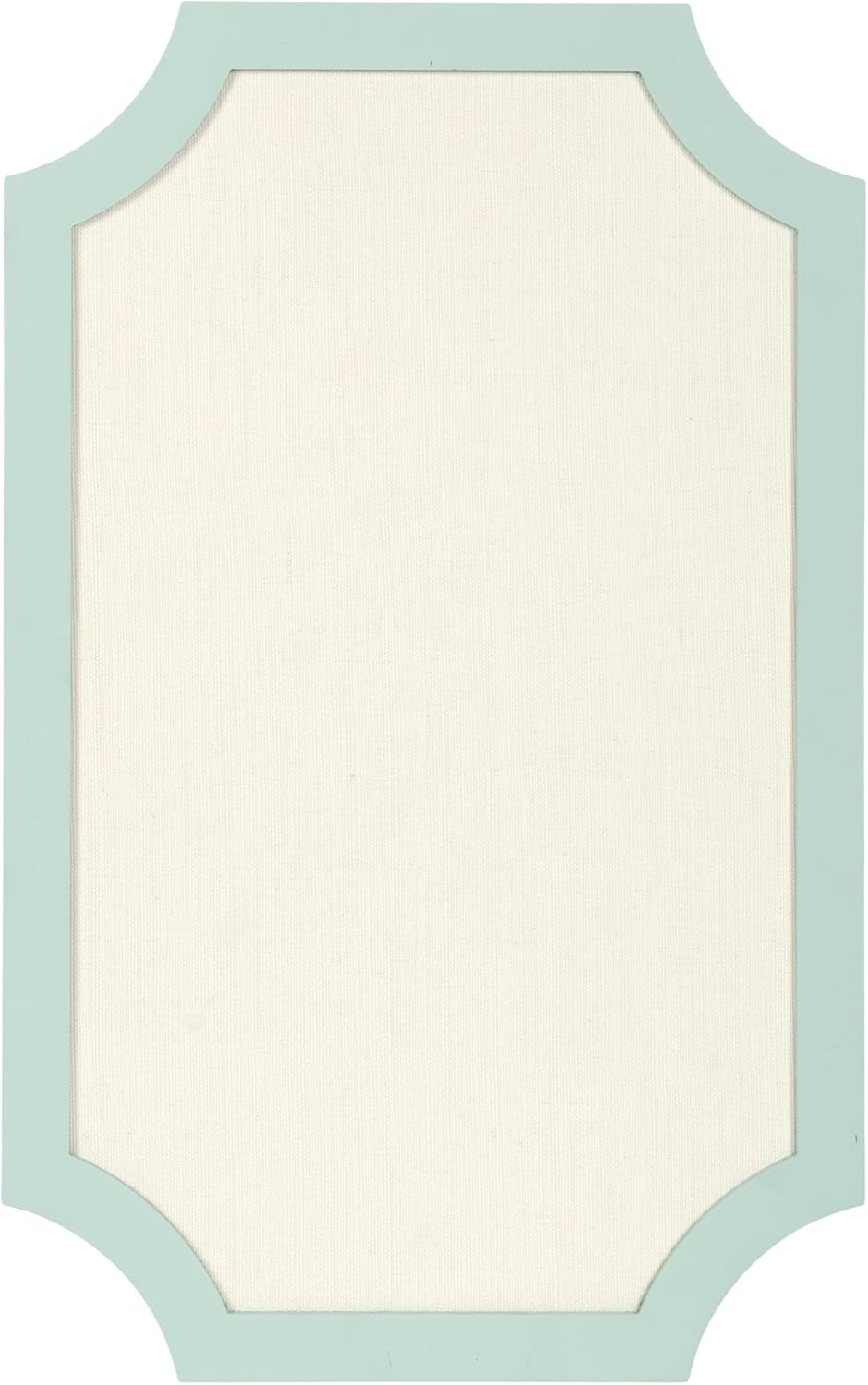 Kate and Laurel Holbrook Modern Framed Scallop Fabric Pinboard, 15 x 24, Green, Transitional Scalloped Bulletin Board for Use as Vision Board or Wall Organization