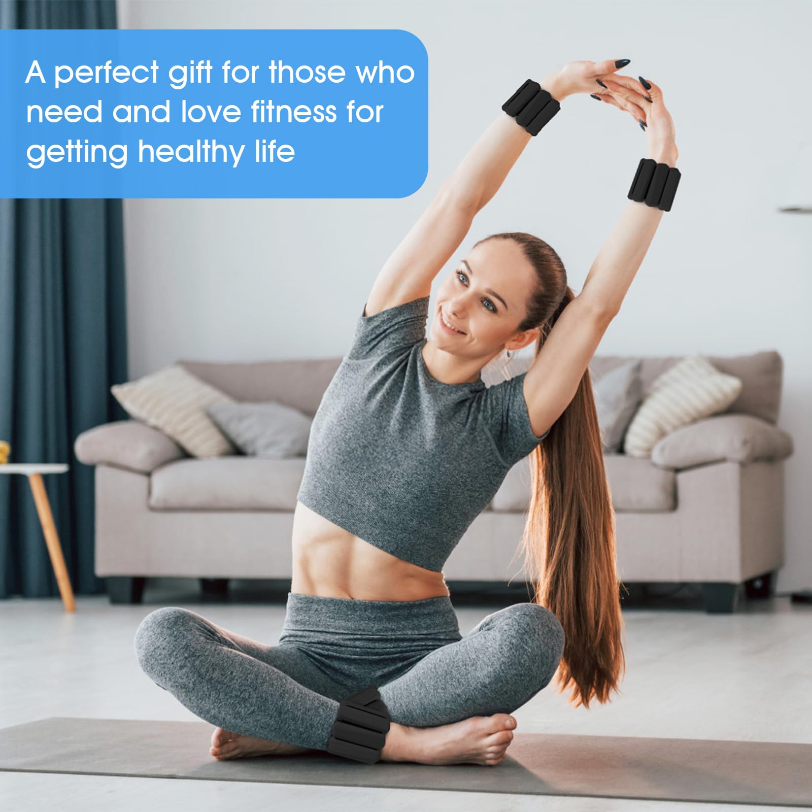 Set di 2 pesi da polso (0,5 kg ciascuno), pesi regolabili per polso e caviglia, per donne e uomini, set di pesi indossabili per braccia e gambe, per passeggiate, yoga, nuoto, cardio, aerobica