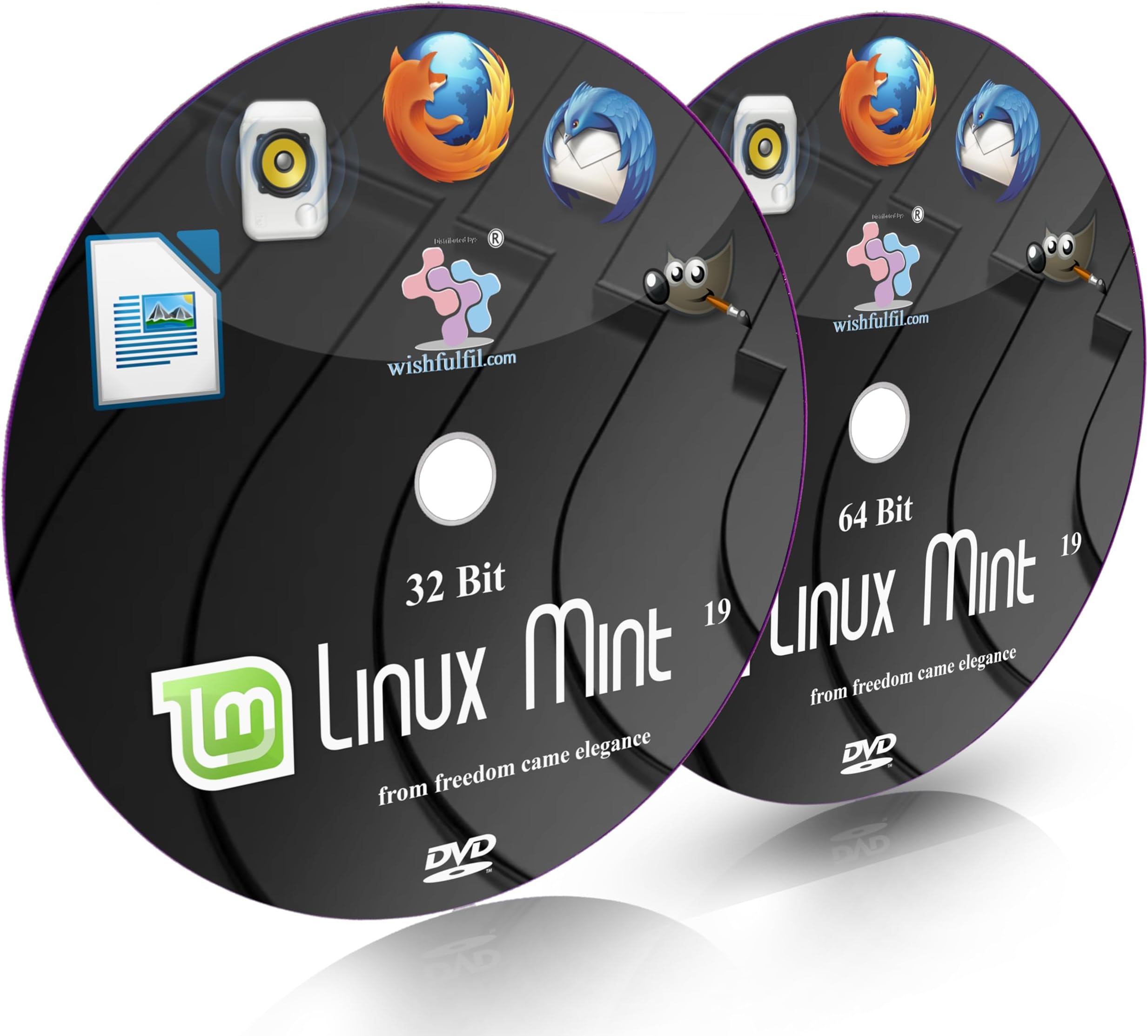wishfulfil Linux Mint 19 Cinnamon 32 Bit and 64 Bit Live Bootable Installation DVD