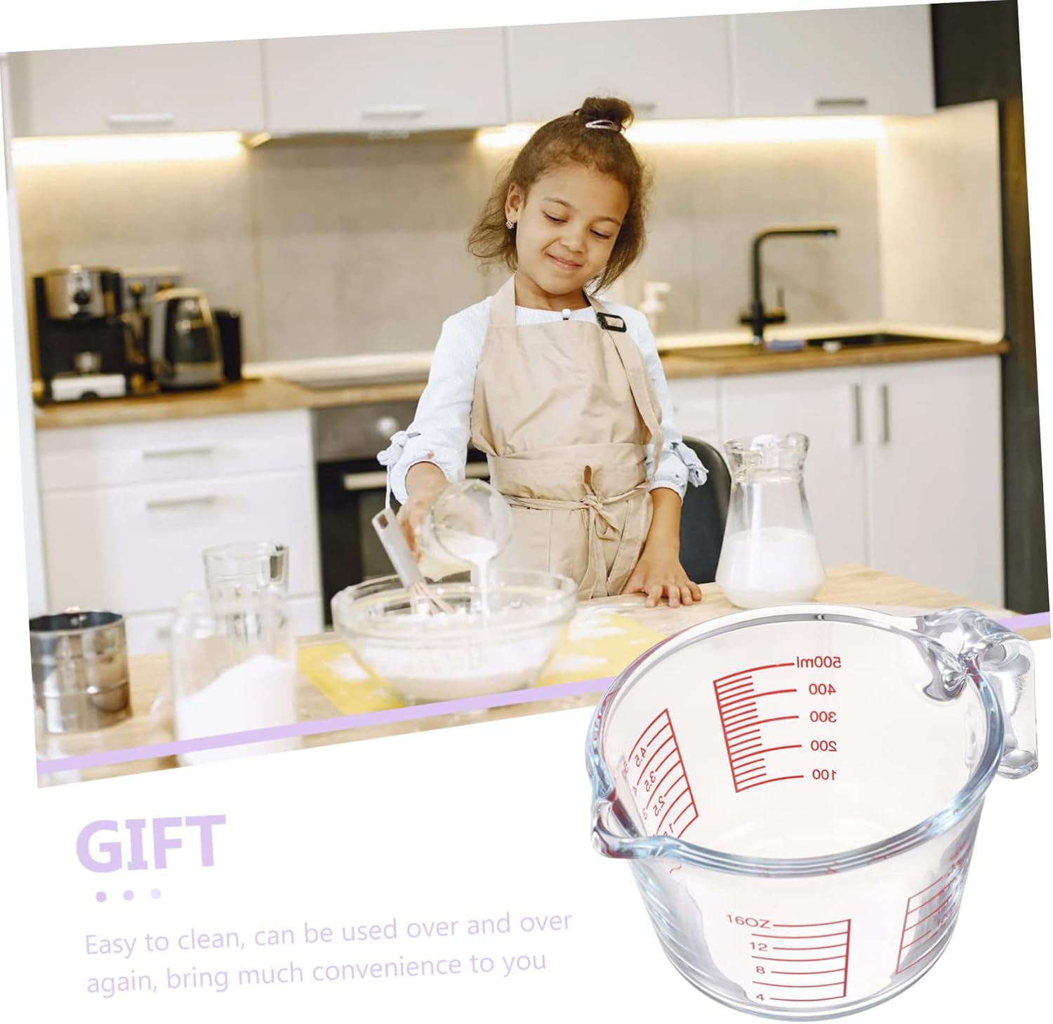 Glass Measuring Cup Home Baking Tool Scale Large Capacity Cup for Measuring Liquid Oil Milk Honey