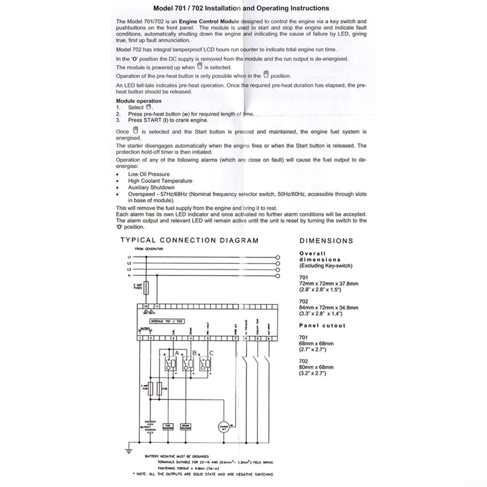 702K-AS-HC Contrôleur de démarrage automatique, module de commande de groupe électrogène DSE702AS avec compteur d'heures LCD, pièce de rechange pour générateur CC 8-35 V