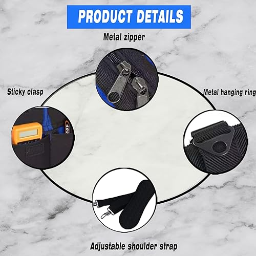 Miniatura 4 de Bolsa de herramientas de boca ancha de 22 pulgadas de ancho, bolsas de almacenamiento de herramientas resistentes al agua con correa ajustable para