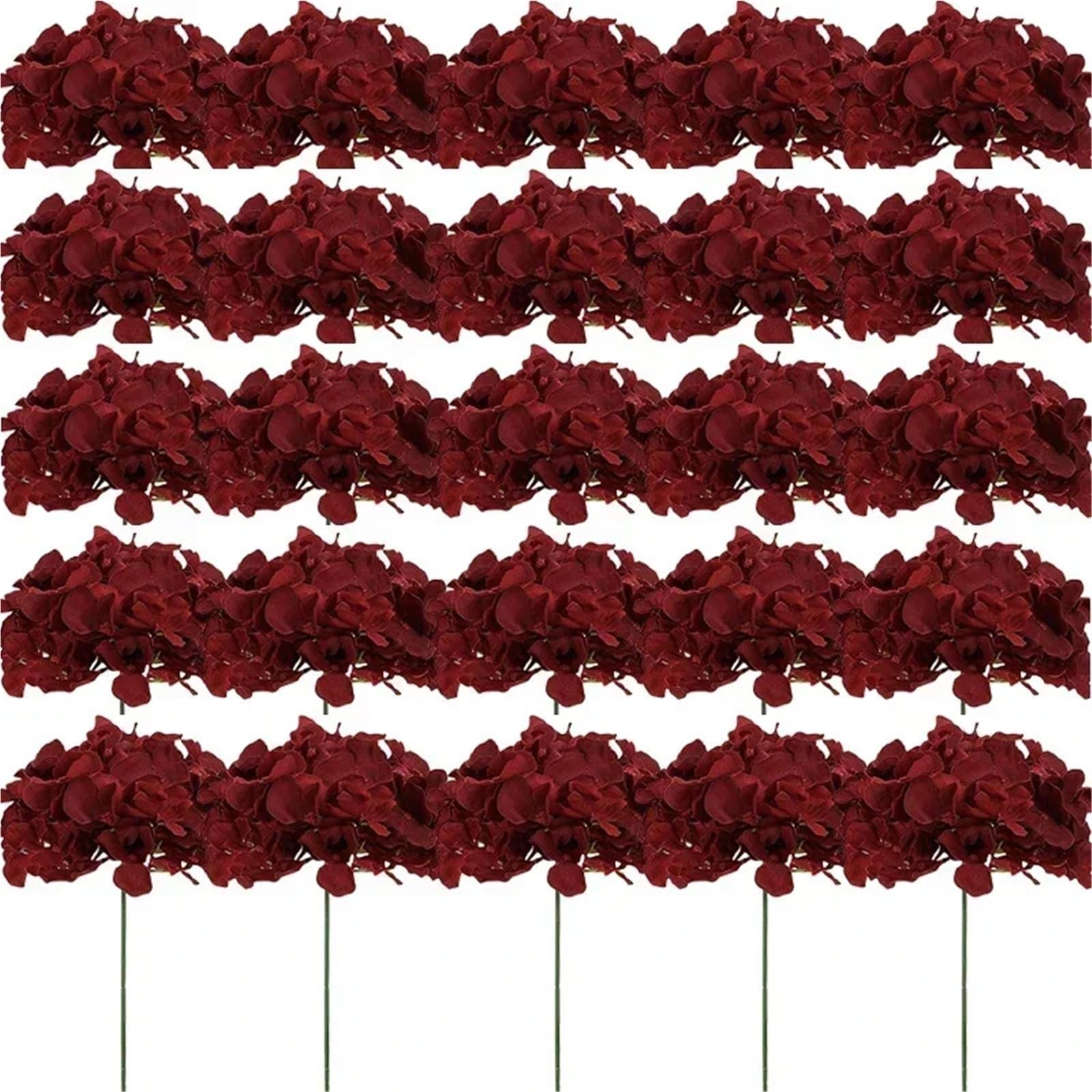Dcrxz Artificial Flowers 10PCS Hydrangea Artificial Flowers Silk Hydrangea Heads Flowers for DIY Wedding Centerpiece Home Party Decoration(10pcs Wine)