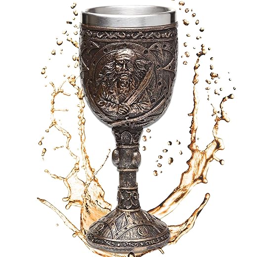 Deko Kelch ''Ancient Bounty Hunter'' - Trinkkelch in Bronze-Optik mit Piraten-Schädel- Freibeuter Fantasy Karibik