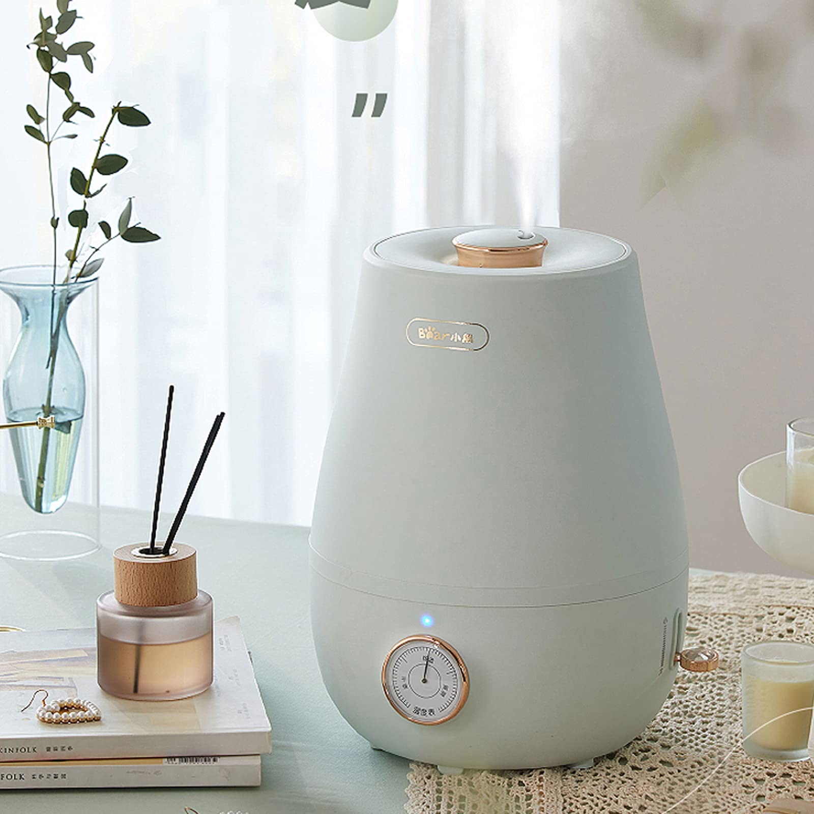 Humidificadores de Aire Humidificadores de niebla frescos, humidificador ultrasónico tranquilo y pequeño for la noche de dormir dormitorio, ahorro de espacio, apagado automáticamente Silencioso Humidi