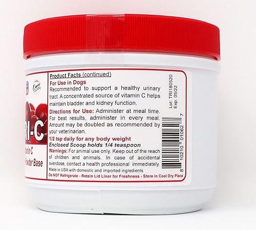 Miniatura 3 de Dogzymes Cran Tri C Apoyo para el tracto urinario, mezcla de vitamina C, 1418 mg por cucharadita (8 onzas)