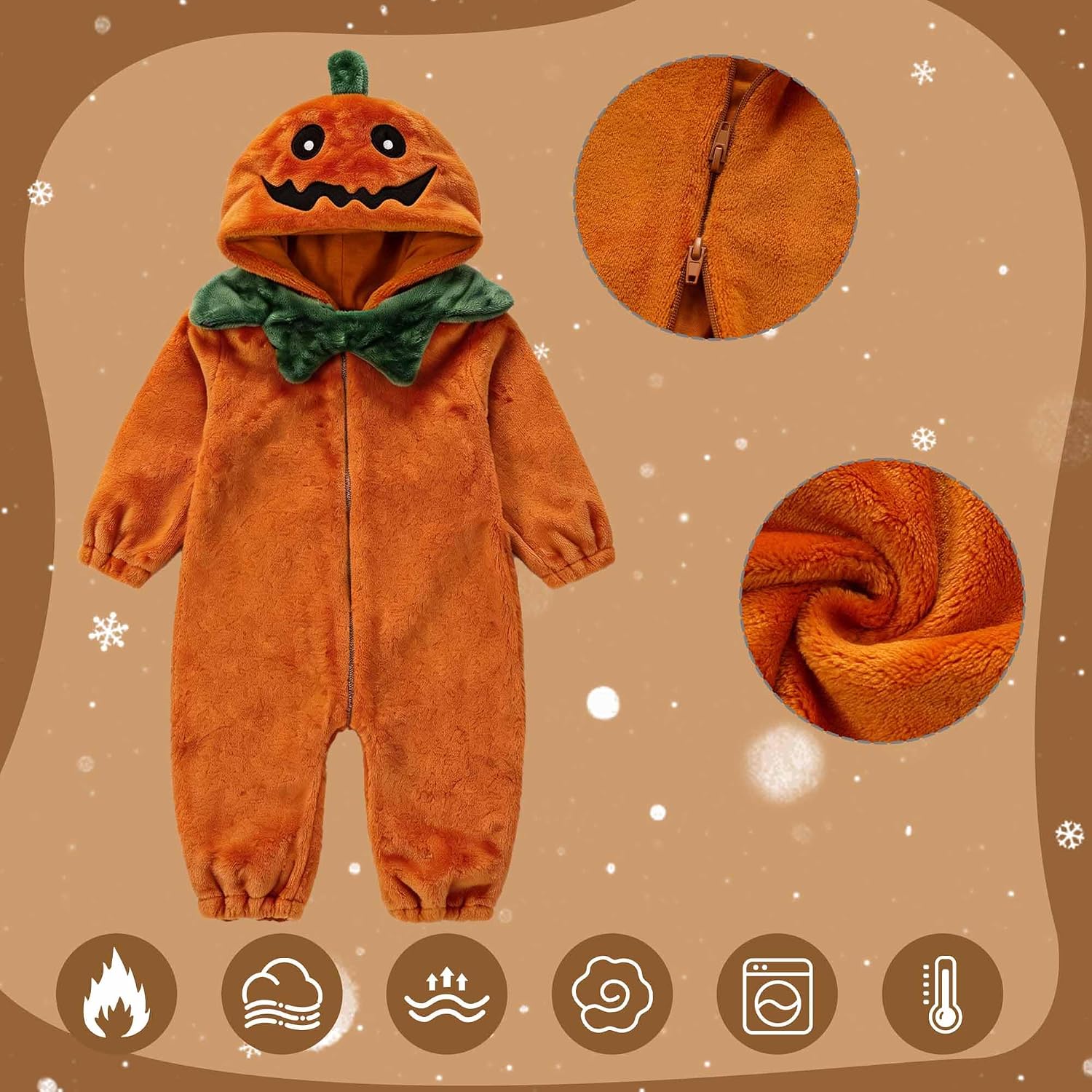 MICHLEY Unisex Baby Animal Costume Flannel Hooded Romper Cosplay Jumpsuit