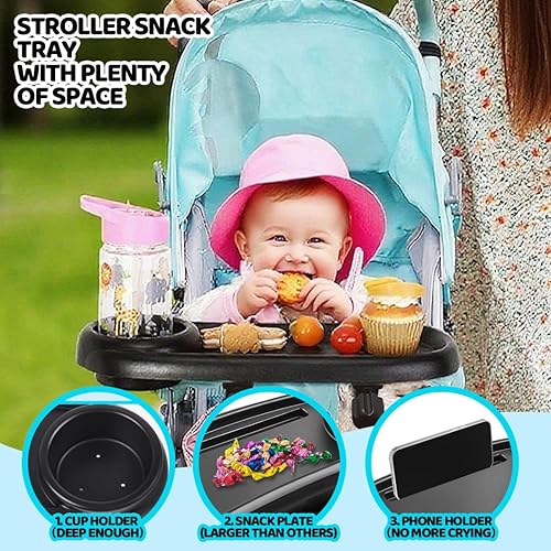 Miniatura 2 de Accesorio universal 3 en 1 para cochecito de bebé, con soporte para teléfono y portavasos, accesorios de equipo de viaje para bebés desmontables