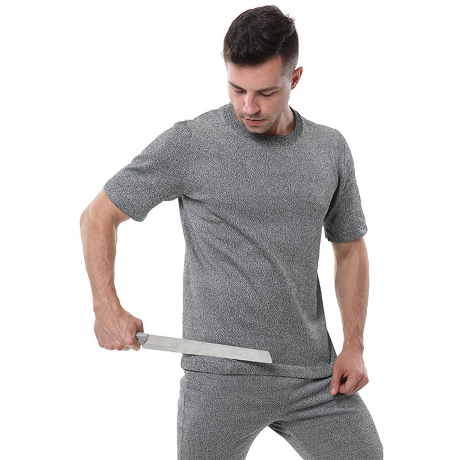 Chaleco Anticortes Y Antipuñaladas, Ropa De Protección contra Cortes De Nivel 5, Mangas Cortas De Seguridad Resistentes a Cortes, Protectores Corporales para Personal De Seguridad Gray2-XXL