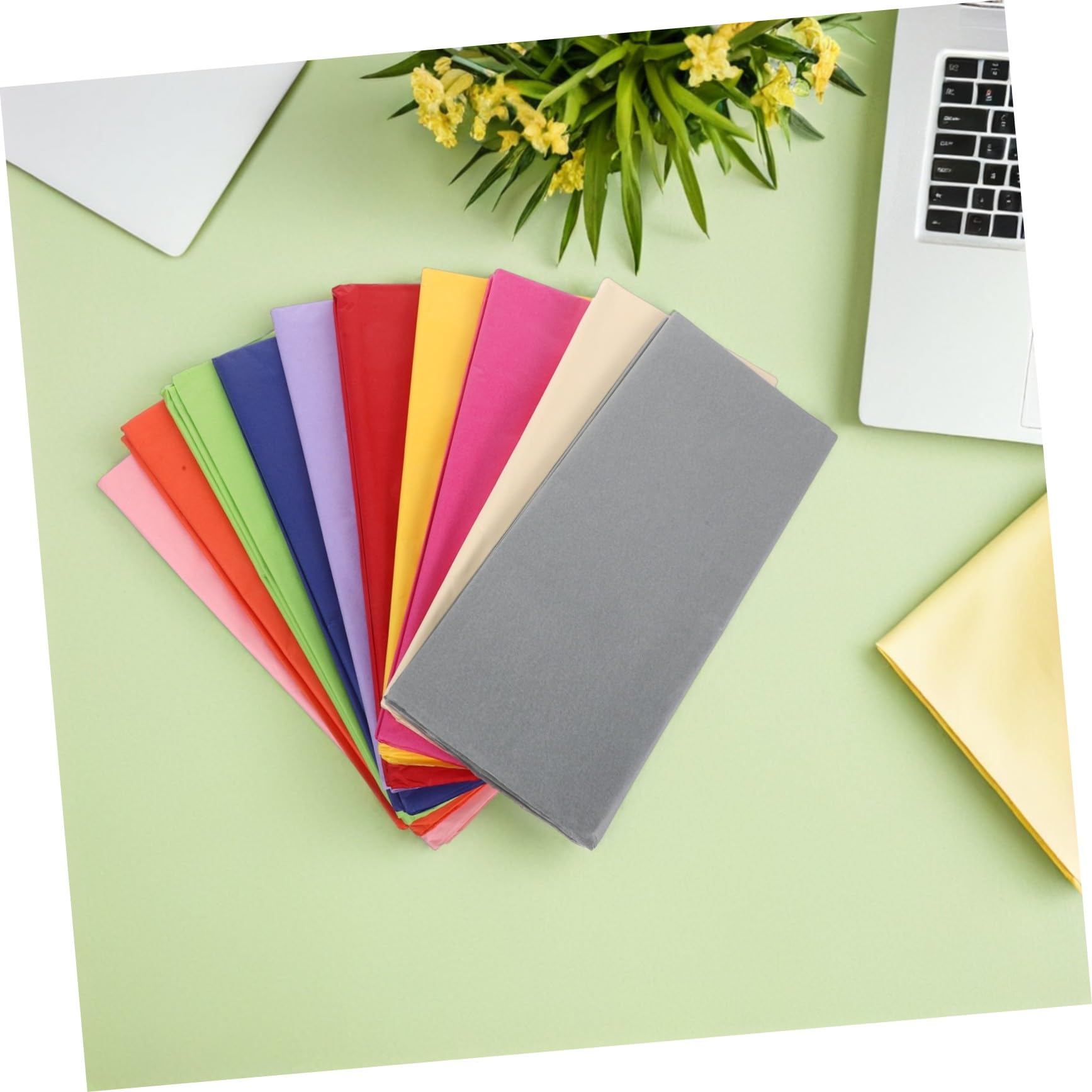 VALICLUD 100 Pezzi Velina Colorata per Artigianato Fogli Sottili Trasparenti da Versatile per Bouquet Origami e Progetti Creativi