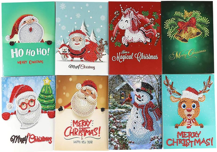 FESTNIGHT 5D Diamond Painting Christmas Cards Diamond
