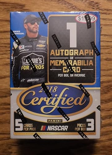 2018 Panini Certified NASCAR Racing Blaster Box - 1 Autograph or Memorabilia Card on Average