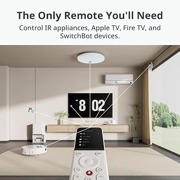 SwitchBot Universal Remote Control with Hub Mini Matter Enabled, All-in-one Smart Remote Control with Customizable App, Control IR/Bluetooth Devices, Compatible with TV/AC/SwitchBots and More
