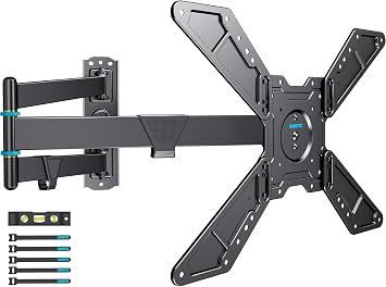 BONTEC Full Motion Corner TV Wall Mount for 3175 Inch TVs, 33" Long Arm | Heavy-duty steel supports up to 110 lb; Max VESA 600x400 mm, with portrait rotation for flexible home entertainment setups